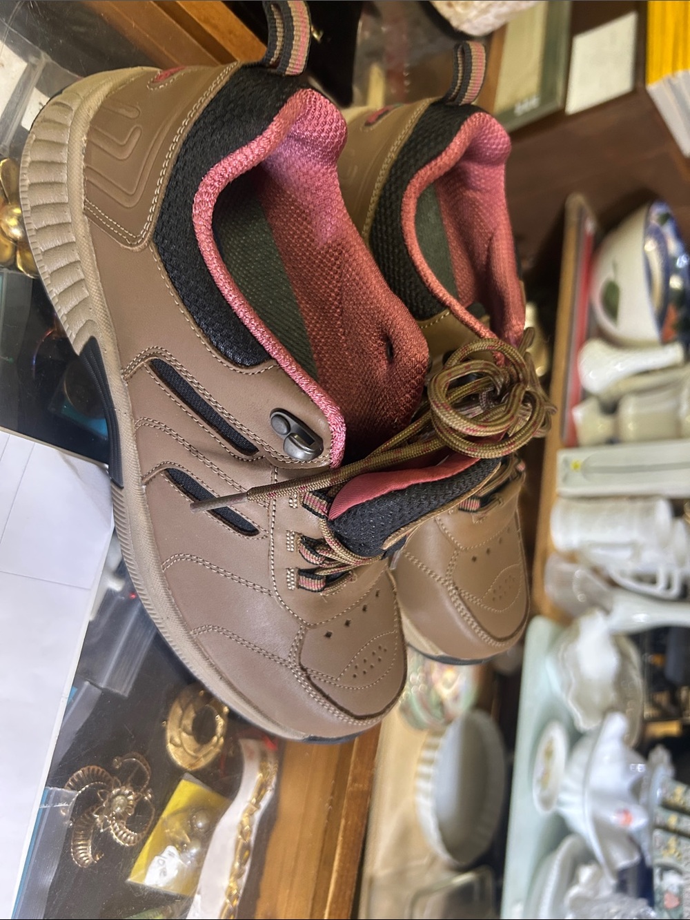 Kids Brown and Pink Casual Sneakers